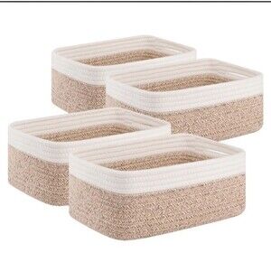 OIAHOMY 4 Pack Storage Baskets for Organizing, Small Bins for Shelves, Cute Deco